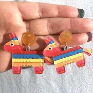 New Plastic Dangle Exgarrated Pinata Cinco De Mayo Party Earrings